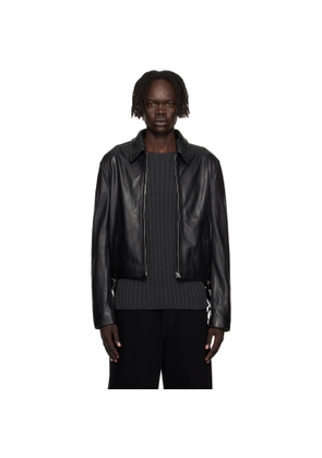 Acne Studios Black Belted Leather Jacket