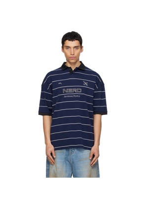 VETEMENTS Navy 'Nerd' Football Polo