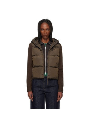 Canada Goose Brown HyBridge Wide Quilt Knit Down Jacket