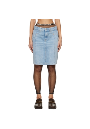 Martine Rose Blue Narrow Front Denim Miniskirt