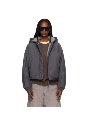 Canada Goose Gray Alberni Fleece Reversible Bomber Jacket