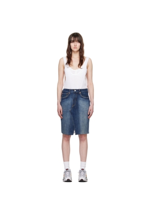 Bless White & Indigo Pocketlegdress Midi Dress