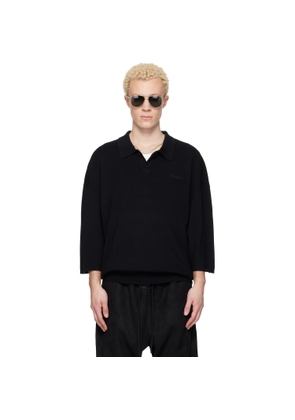 Fear of God ESSENTIALS Black Signature 3/4 Sleeve 90s Knit Polo