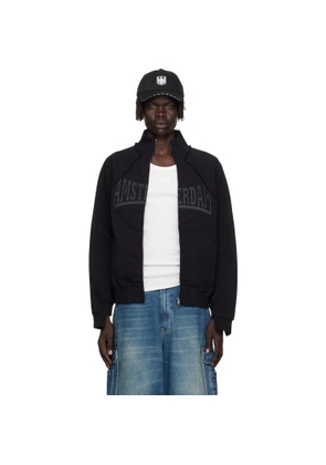 VETEMENTS Black 'Amsterdam' Patched Zip Sweatshirt