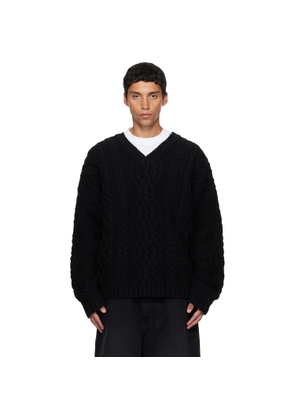 VETEMENTS Black Cable-Knit Sweater