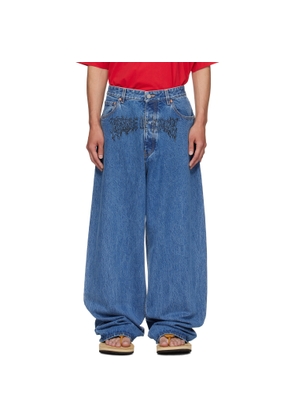 VETEMENTS Blue Cradle of Filth Baggy Jeans