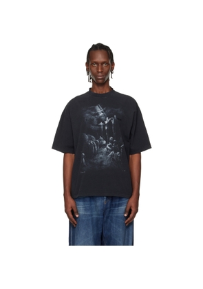 VETEMENTS Black Jesus On A Cross Distressed T-shirt