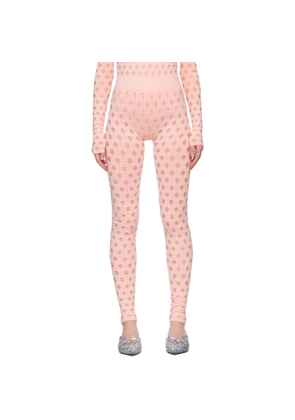 Maisie Wilen SSENSE Exclusive Pink Perforated Leggings
