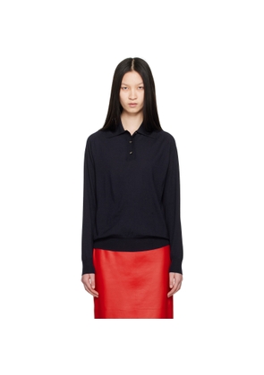 Bottega Veneta Navy Exposed Seam Polo