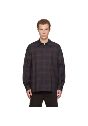 Studio Nicholson Navy & Brown Strike Shirt