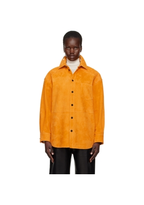 Bottega Veneta Orange Suede Leather shirt