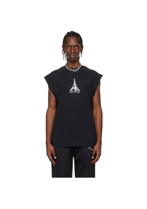 VETEMENTS Black Crystal 'Paris' Sleeveless Top