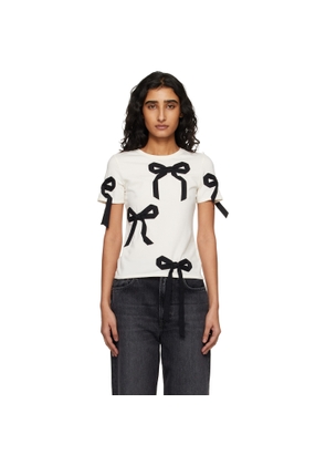 Marc Jacobs Off-White Bow Shrunken T-shirt