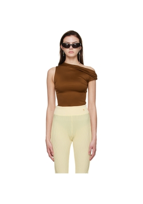 Atlein Tan Viscose T-Shirt