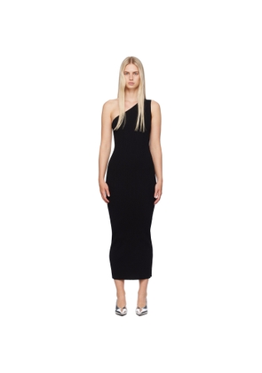 TOTEME Black One-Shoulder Ribbed Maxi Dress