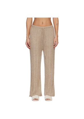 Lauren Manoogian Beige Plisse Lounge Pants