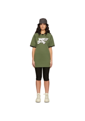 We11done Green Polyester Raglan Mini Dress