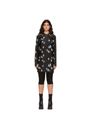 We11done Black Artwork Mini Dress