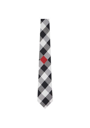 Comme des Garçons Homme Deux Black & White Silk Geometric Pattern Tie
