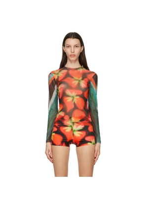 Louisa Ballou Multicolor Long Sleeve Mesh Top