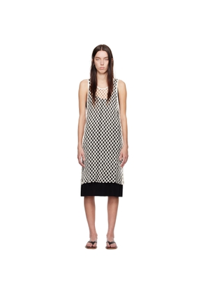 BITE White & Black Evening Lace Shift Midi Dress