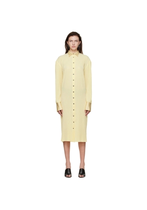Atlein Yellow Polyester Midi Dress