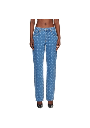 Marine Serre Blue Moon Laser Straight Jeans