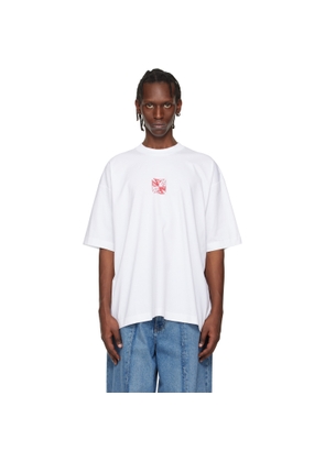 VETEMENTS White Double Biker Cross Logo T-shirt