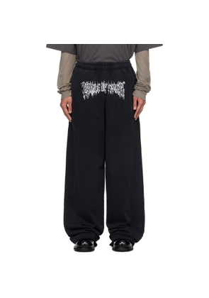 VETEMENTS Black Cradle of Filth Logo Baggy Sweatpants
