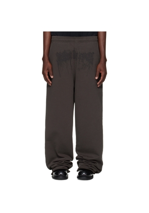 VETEMENTS Brown Cradle of Filth Dripping Logo Baggy Sweatpants