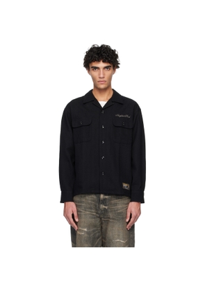 Neighborhood Black Herringbone Open Collar Shirt