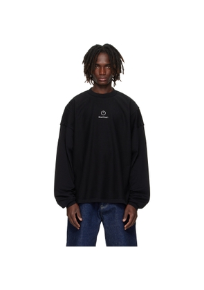 VETEMENTS Black 'Shut Down' Embroidered Longsleeve Sweatshirt