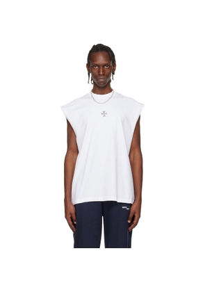 VETEMENTS White Cross Logo Sleeveless Top