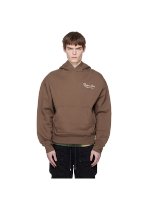 AMIRI Brown 'Chateau' Script Hoodie