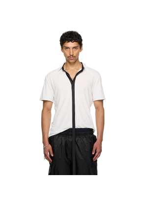 AARON ESH SSENSE Exclusive White Satin Strip Polo