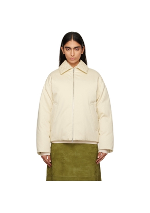 Bottega Veneta Off-White Cotton Twill Down Puffer Jacket