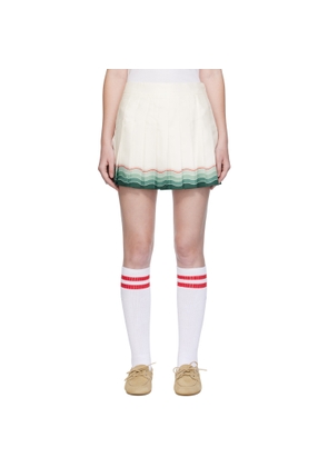 Casablanca White Tennis Pleated Silk Miniskirt