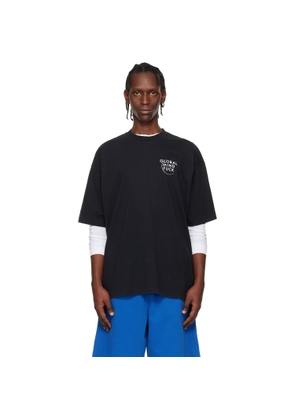 VETEMENTS Black 'Global MF' T-shirt