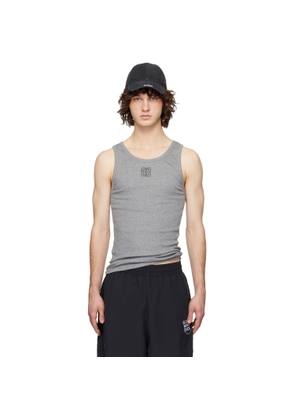 VETEMENTS Gray Biker Cross Logo Tank Top