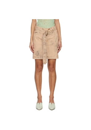 KNWLS Beige Issa Denim Miniskirt