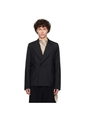 AARON ESH Black D Breasted Wool Blazer