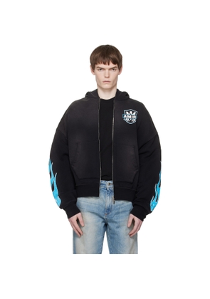 AMIRI Black MA Flames Zip Hoodie