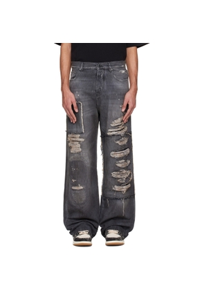 AMIRI Black Carpenter Repaired Baggy Jeans