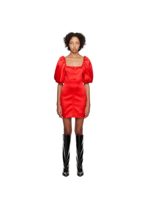 GANNI Red Bow Minidress
