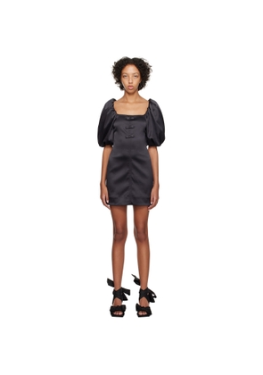 GANNI Black Bow Minidress