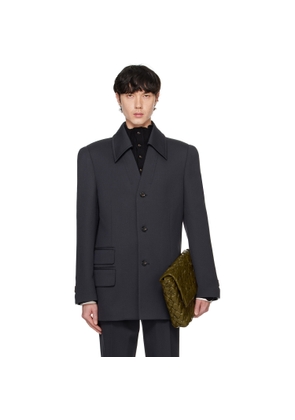 Bottega Veneta Gray Wool Stretch Tricotine Blazer
