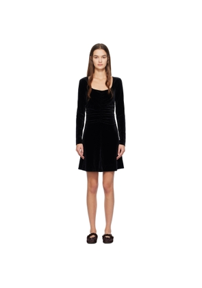 GANNI Black Square Neck Minidress
