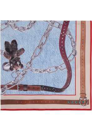Acne Studios Blue Printed Silk Scarf