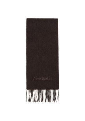 Acne Studios Brown Wool Logo Scarf