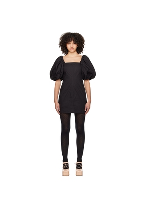 GANNI Black Twisted Sleeves Minidress
